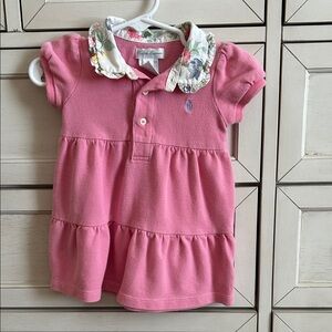 Ralph Lauren Pink Dress with Floral Accents